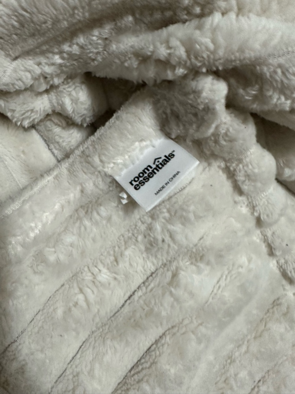 Plush Ribbed Throw Blanket - Cream - Picture 2 of 3